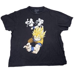 Dragon Ball Z Graphic T-Shirt Mens 2X Black Excellent Goku Super Saiyan Tee